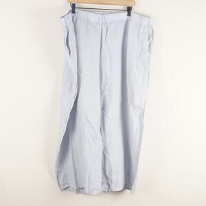 Eileen Fisher Wide Leg Cropped 100% Linen Gray Pull On Pants Womens Sz 3X